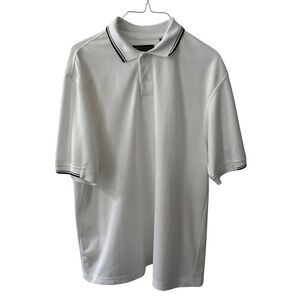 Wedge Golf Polo Shirt Mens M White Performance Short Sleeve Moisture Wicking